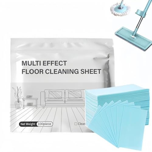 100-Piece Multi-Surface Floor Cleaner Tablets,Dissolvable Cleaning Sheets for Hardwood,Tile,Laminate & More,Surface Cleaner,All-Purpose Household Cleaning Products & Supplies(Blue)