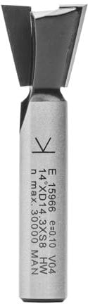 ENT 15966 Gratfräser HW, Schaft (S) 8 mm, Durchmesser (D) 14,3 mm, NL 12,7 mm, E 14°, SL 32 mm, ohne Vorschneider