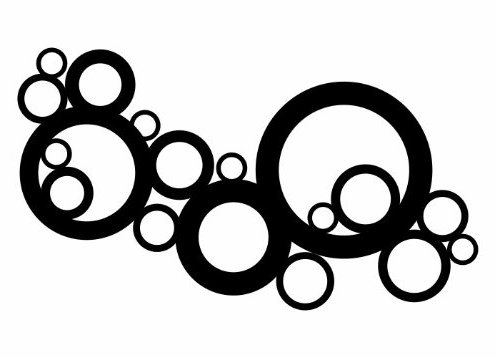 Wandtattooladen Wandtattoo - Retro Kreise 1 Größe:120x68cm Farbe: gold