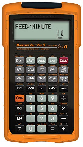 Calculated Industries 4088 Machinist Calc Pro 2 Advanced Machining Calculator | Speeds and Feeds, DOC, LOC and WOC for Materials and Tool settings | Machinists, Setters, Tool & Die Makers, Shop Owners