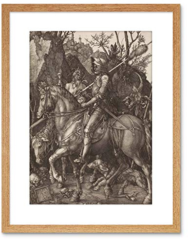 Wee Blue Coo Painting Albrecht Durer Knight Death Devil Old Master Framed Print F97X2655