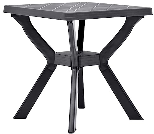 Robuster Gartentisch Campingtisch Beistelltisch 70x70cm Kunststoff - Anthrazit
