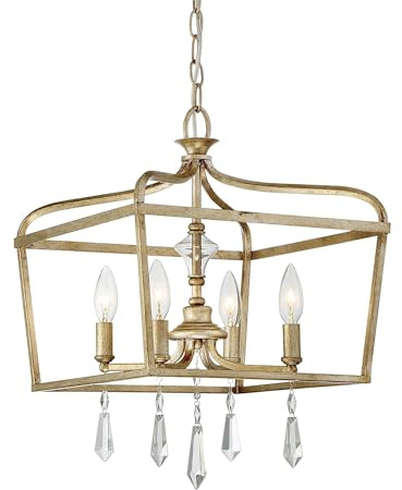 Minka Lavery 4447-582 Laurel Estate Pendant, 4-Light, 240 Total Watts, 14.25-in H x 19.25-in W, Brio Gold
