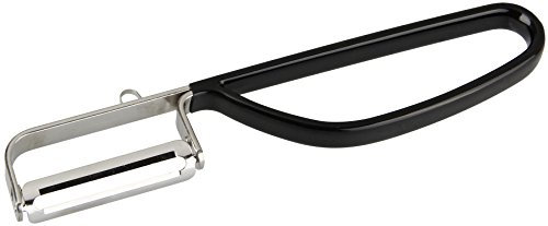 Stanley Rogers Pendelschäler 16 cm, Küchenhelfer mit ergonomischen Premium-Softtouch-Griff, Universalschäler mit Funktionsteil aus Edelstahl (Farbe: Silber/Schwarz), Menge: 1 Stück