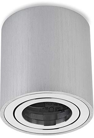 Sweet Led Aufbauleuchte Aufbaustrahler Deckenleuchte Aufputz mit GU10 Fassung 230V Alu-gebüstet schwenkbar Deckenleuchte Strahler Deckenlampe Aufbau-lampe Downlight aus Aluminium (Rund-Silber-alu)