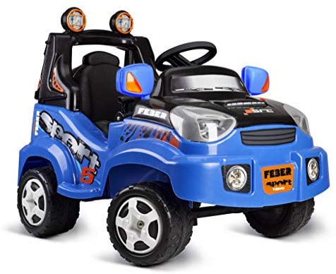 Feber - TT Sport 6V, Voiture électrique Une Place avec Batterie, de Couleur Bleue, pour Enfants de 2 à 5 Ans
