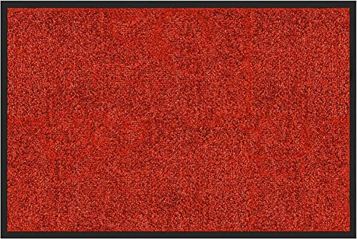 etm Hochwertige Fußmatte | schadstoffgeprüft | bewährte Eingangsmatte in Gewerbe & Haushalt | Schmutzfangmatte mit Top-Reinigungswirkung | Sauberlaufmatte waschbar & rutschfest (90x600 cm, Rot)