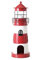 Boltze Laterne - 42 cm hoch - kleine Deko-Laterne für den Innenraum - rot, weiße Leuchtturm-Laterne aus lackiertem Eisen und Glas