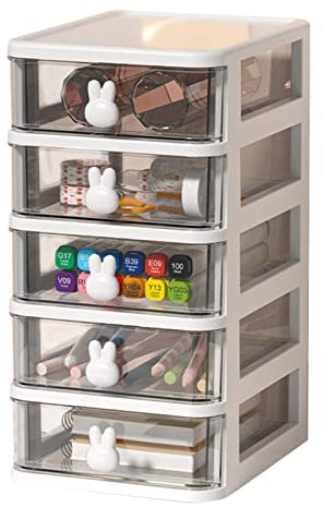 lembrd Schreibtisch Organizer Mit Schubladen, Transparent Schubladenbox Multifunktionaler Kosmetik Organizer Büro Organizer Kosmetik Aufbewahrungsbox Für Schmuck, Haarschmuck, Bastelbedarf
