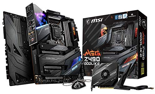 MSI MEG Z490 GODLIKE Gaming Motherboard (E-ATX, 10th Gen Intel Core, LGA 1200 Socket, DDR4, SLI/CF, Triple M.2 Slots, Thunderbolt 3 Type-C, Wi-Fi 6, Mystic Light RGB)