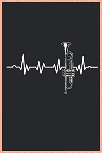 Herzschlag EKG Trompete Musiker Trompeten Tuba 120 Seiten Kariert Musik Musiker Notizbuch A5 (6x9 Zoll) Heft Trompetenspieler Kalender: Lustiges Trompeter Musiker Notizbuch