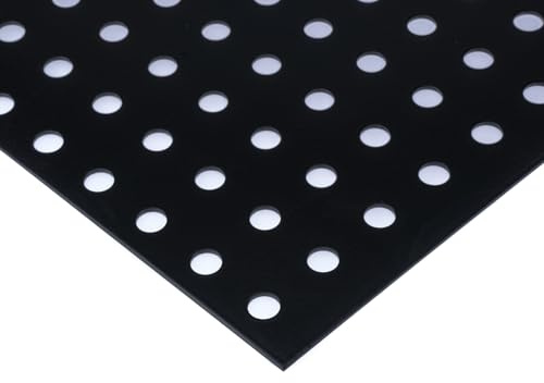 Stahl Verzinkt Lochblech RG10-25,9 Farbig Schwarz RAL 9005 Stahl 1,5 mm dick Blech Zuschnitt nach Maß (1000 mm x 550 mm)