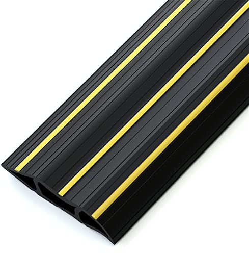 AGPTEK Boden Kabelbrücke, 3 m (10 ft) Fussboden Kabelkanal, Modular gefertigte Kabelschlauch, Anschluß Schnüre und Drähte, perfekt Boden Kabelabdeckung zum Büro, Werkstatt, Lager, Konzert usw