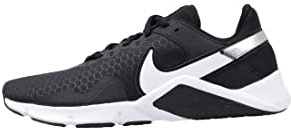 NIKE Men's Nike Legend Essential 2 Sneaker, Black White Metallic Silver, 7 UK