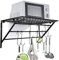 Porte-Casseroles Industrielle, Etagère Mural avec Crochets Organisateur de Suspension pour Ustensiles de Cuisine Support de Pot en Acier Inoxydable à 10 Crochets