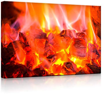 lightbox multicolor | LED Leinwandbild | Feuer und Glut | 80x60 cm | Fully Lighted