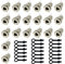 QitinDasen 20Pcs Premium DC Power Female Sockets, 2.1 X 5.5mm Jack Connector, Panel Mount Adapter, Dustproof Cap