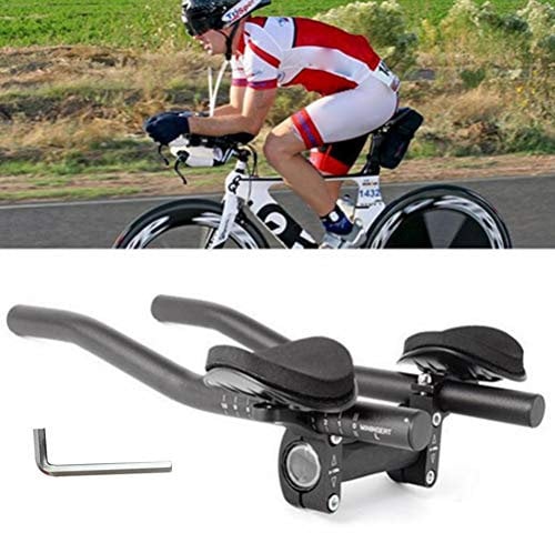 BSTCAR Triathlon Lenkeraufsatz, Schwarze Aluminiumlegierung Fahrrad TT Lenker TT Armlehne mit Schraubenschlüssel-Werkzeug Mountainbike Oder Rennrad