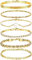 Milacolato 6Pcs Kette Armbänder Set für Frauen Einstellbare Mode 18K verGoldet zierlich Edelstahl Twist Figaro Fischgrätenkette Zirkonia Link Armband Schmuck Gold