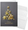 50x Weihnachtskarten-Set DIN A6 in Grau mit goldenem Weihnachtsbaum aus Sternen - Faltkarten mit passenden Umschlägen DIN C6 Hochweiß mit Haftklebung - Weihnachtsgrüße für Firmen und Privat