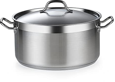 Cooks Standard Dutch Oven Casserole with Lid, 9 Quart Professional Stainless Steel Stockpots, Silver