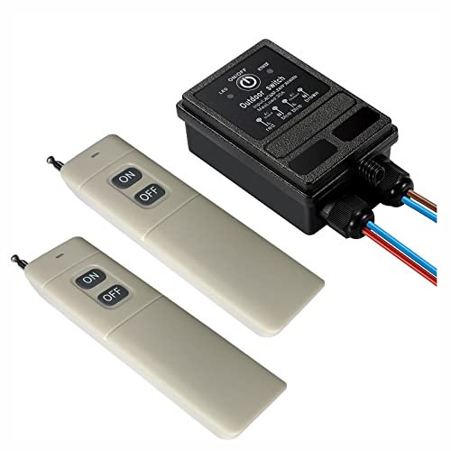 ZHOFONET Interrupteur a Telecommande,IP65 Impermeabile commutateur a Distance sans Fil,AC220V/230V/240V RF commutateur à telecommande,40A Relais avec 4900ft de Long Rayon