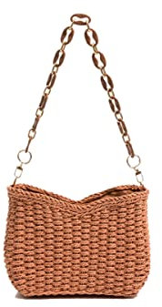 Ulisty Femmes Petit Sac en paille Mini Tissé Sac d'aisselle Été Sac de plage Sac carré Sacs portés épaule Sac à main