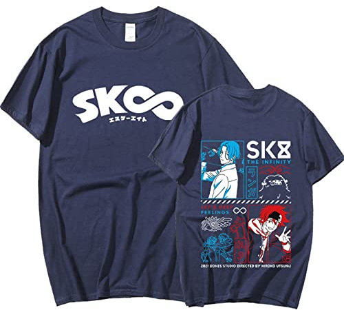 SK8 The Infinity Tshirt Langa & Reki T-Shirt Anime Figure Print T-Shirt Kurzarmhemden Mit Rundem Hals Für Damen/Herren Manga Bekleidung