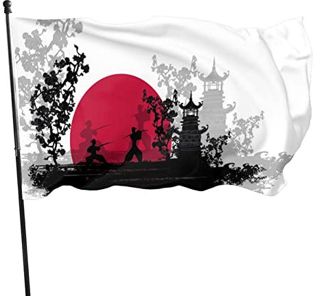 Flagge Kunst Japan Fuji Kirschblüten Tempel Muster Outdoor Fahne Flagge 90x150 cm Flaggen mit Japan Landschaft Motiv Flaggen und Fahnen für Hinterhof Party Heimdekoration Garten Banner Dekoration