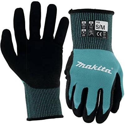 Makita T-04117 FitKnit™ Cut Level 1 Nitril-Beschichtung, getauchte Handschuhe, Größe S/M