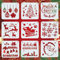 KLYNGTSK 9 Stück Weihnachten Schablonen Set Kunststoff Weihnachts Schablonen Vorlagen Weinachten Zeichnung Malerei Schablonen Weihnachtsbaum Zeichenschablonen Malschablonen für Weihnachtsdekoration