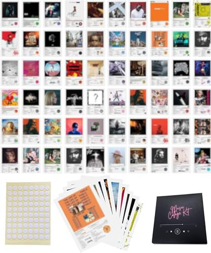 unique america Album-Cover-Poster, 60 Stück, Albumcover für Wanddekoration, Collage-Set, insgesamt 60 Stück, Musikposter für Albumcover, Wandkunst, Albumposter mit Songnamen