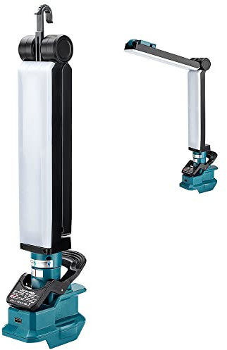 Hipoke 18V 2400LM sans Fil LED Lampe de Travail Lampe de Camping Compatible avec Makita 18V la Batterie,Lampe de Poche rotative 315 pour l'entretien de la Voiture éclairage de randonnée en Plein air