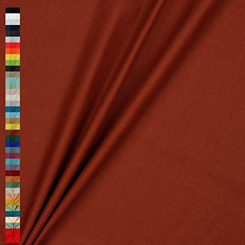 Canvas Stoff Uni Meterware 100% Baumwolle 39 Farben Dekostoff Robust Taschen (026 I Terracotta)