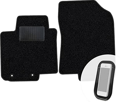 moto-MOLTICO Vorne Fußmatten Auto Velours Autoteppiche Schwarz Automatten Set 2-teilig passend für Hyundai i20 II III 2015-2020