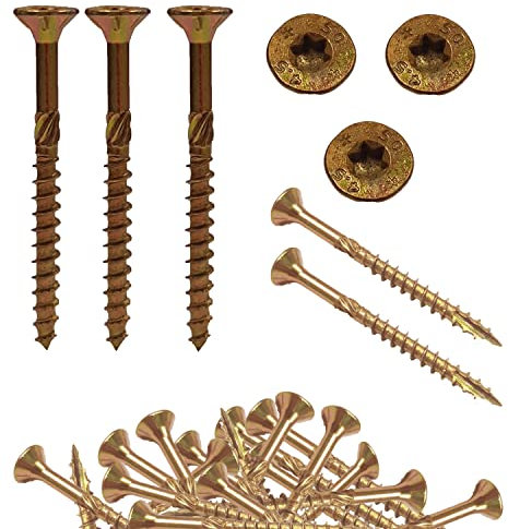 Lot de 500 vis à bois Torx pour construction de toiture - Vis à tête plate 3 x 30 mm