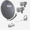 Fuba Sat Anlage 1 Teilnehmer - 2 Satelliten (z.B. Astra/Hotbird) | DAA 780 A Satellitenschüssel 80cm Alu anthrazit (Testergebnis: ausgezeichnet)* + 2X Single LNB + Multifeedschiene + DiSEqC-Schalter