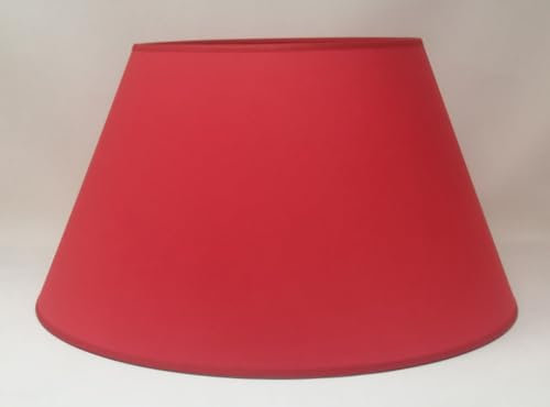 45 cm Lampenschirm, Baumwollstoff mit weißer PVC-Rückseite, handgefertigtes Produkt, für Tischlampe, Stehlampe (Rot)