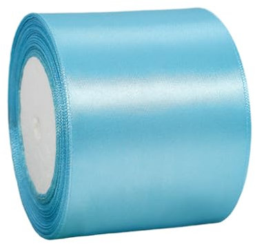 Satinband Hellblau 100mm Breit Geschenkband Satin,22m Satinbänder Hellblau Dick Schleifenband Dekoband Seidenband Geschenkverpackung Stoffband Geschenkbänder für Dekorieren Basteln Kleid Hochzeit