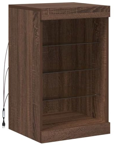 vidaXL Sideboard mit LED-Leuchten Braun Eichen-Optik 41x37x67 cm