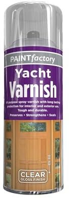 YSAMAX 400ML All Purpose Yacht Varnish Spray, Professional Gloss Finish, Adhesion Excellent Coverage, Interior and Exterior Application, Quick Spraying Operation, (1PCS)