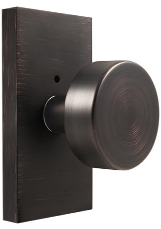 HIEMEY Oil Rubbed Bronze Door Knobs Interior with Lock, Privacy Vintage Door Knobs Oil Rubbed Bronze Door Handles for Bathroom Bedroom Round