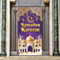 KEPMOV Ramadan Kareem Tür Banner, Lila und Gold Ramadan Mubarak Türabdeckung Ramadan Dekorationen für Haus, Große Eid Mubarak Kareem Hintergrund mit Mondschlösser Zeichen für Muslimische