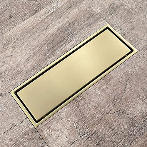 ABBNIA Linearer Bodenablauf, 30 x 11 cm, Edelstahl-Bodenablauf für Badezimmer, Dusche, WC, geruchshemmende Abflüsse, Flieseneinsatz
