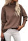 Zeagoo Women's Sweaters Casual Knitted Jumpers Elegant Turtle Neck Sweater Ladies Long Sleeve Tops Roll Neck Autumn Winter Brown S