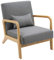 CLP Poltrona Relax Hibbing I Comoda Poltrona Imbottita in Tessuto I Struttura in Legno di Gomma I Poltrona per Soggiorno e Camera da Letto, Colore:Grigio Chiaro