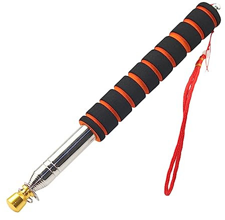 Levemolo Teleskop-fahnenmast Aus Edelstahl Für Außenbereich Lang Mit Schwammgriffabdeckung Und Lehrstangenführung Für Schule Outdoor-Reisen Und Veranstaltungen Schwarz Orange Silber