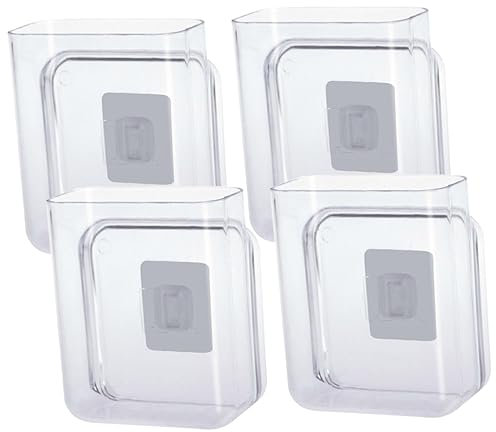 Tofficu Universalfernbedienung für Receiver Wandhalterung aus Kunststoff 4 Stück Wandmontierte Telefonhalterung mit Einfachem Design für Küche und Schrank zur Zufälliger Stil