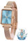 Taxau Damenuhr Wasserdicht Quarz Damen Uhr Damenuhr Rosegold Diamant Uhr Exquisit Opulent Rostfreier Stahl Damen Armbanduhr Hellblaues Zifferblatt Einstellbar Women Watch