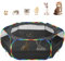 Pawaboo Kleintiere Freigehege, Wasserdicht Faltbar Kaninchen Freilaufgehege für Hasen Hühner Kätzchen Welpen Kaninchen Hamster, Laufstall mit Netz Reißverschluss und Nylonboden, Schwarz + Regenbogen